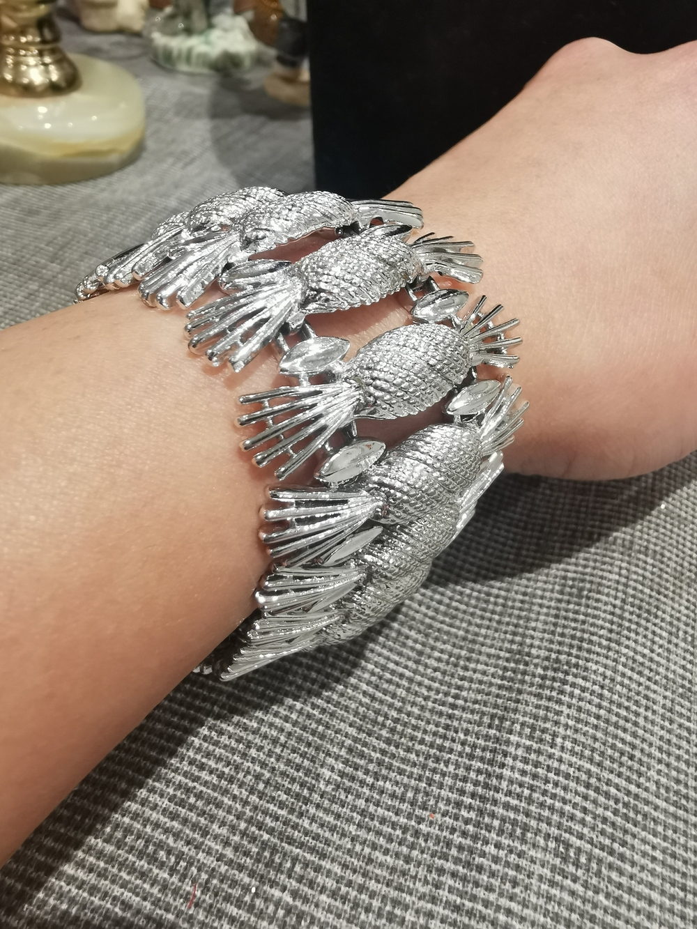 Vintage Sarah Coventry Silver Pineapple Link Bracelet